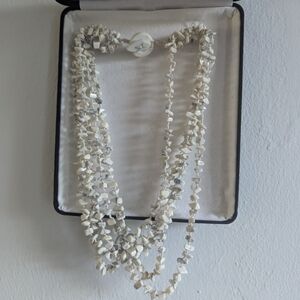 Chunky White Beaded Necklace